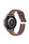 For Huawei Watch GT2/Samsung Galaxy Watch Active 20mm Universal Stitching Line First Layer Cowhide Solid Color Smart Watch Replacement Strap - Dark Brown