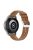 For Huawei Watch GT2/Samsung Galaxy Watch Active 20mm Universal Stitching Line First Layer Cowhide Solid Color Smart Watch Replacement Strap - Light Brown