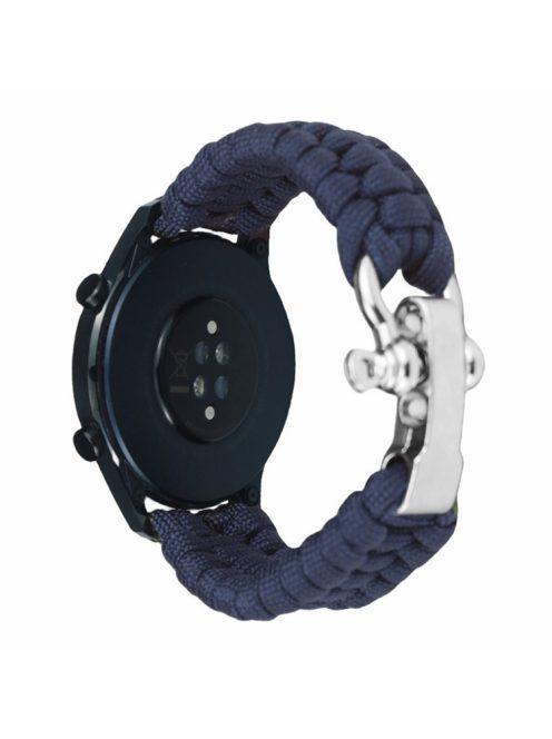 For Huawei Watch GT4 46mm / Samsung Galaxy Watch3 45mm Watch Strap 22mm Braided Rope Wrist Band - Midnight Blue