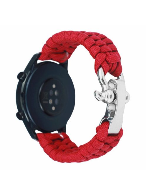 For Huawei Watch GT4 46mm / Samsung Galaxy Watch3 45mm Watch Strap 22mm Braided Rope Wrist Band - Red