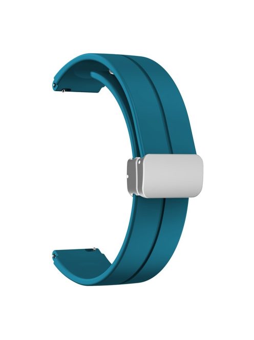 For Keep B4 / Huawei Watch Fit Mini Watch Band 16mm Silicone Wrist Strap, Silver Folding Buckle - Cyan