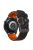 For Samsung Galaxy Watch 3 45mm / Huawei Watch GT3 Pro 46mm Football Texture 22mm Watch Band Dual Color Silicone Sports Wrist Strap - Black / Orange