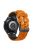 For Samsung Galaxy Watch 3 45mm / Huawei Watch GT3 Pro 46mm Football Texture 22mm Watch Band Dual Color Silicone Sports Wrist Strap - Orange / Black