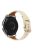 For Samsung Galaxy Watch 3 45mm / Huawei Watch GT3 Pro 46mm Genuine Leather Watch Strap 22mm T-shaped Replacement Band - Beige