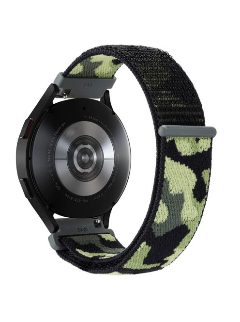 For Samsung Galaxy Watch 3 45mm / Huawei Watch GT3 Pro 46mm Smart Watch Band 22mm Camouflage Nylon Adjustable Loop Wrist Strap - Army Green