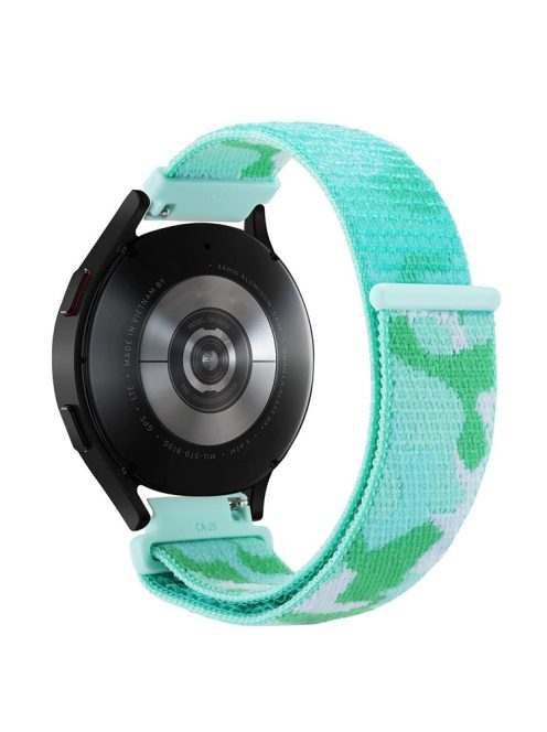 For Samsung Galaxy Watch 3 45mm / Huawei Watch GT3 Pro 46mm Smart Watch Band 22mm Camouflage Nylon Adjustable Loop Wrist Strap - Light Green