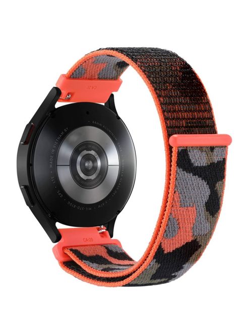 For Samsung Galaxy Watch 3 45mm / Huawei Watch GT3 Pro 46mm Smart Watch Band 22mm Camouflage Nylon Adjustable Loop Wrist Strap - Orange