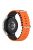 For Samsung Galaxy Watch3 41mm / 45mm / Huawei Watch GT / Polar Grit X Pro Dual Color Ocean Band 22mm Adjustable Sport Loop Silicone Strap Replacement - Orange / Black