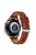 For Samsung Galaxy Watch3 41mm / Huawei Watch GT 2 42mm Genuine Leather Watch Strap 20mm Wrist Band with Silver Buckle - Brown