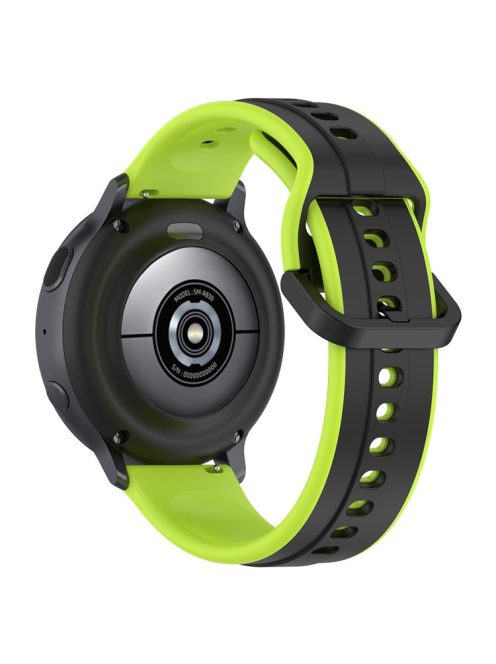 For Samsung Galaxy Watch3 41mm 45mm / Huawei Watch 3 Soft Silicone Watch Band 22mm Dual Color Watch Strap Replacement - Black / Lime