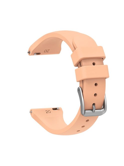 For Samsung Galaxy Watch3 41mm/Gear Sport/Huawei Watch 2 Silicone Watch Strap 20mm Quick Release Wrist Band with Buckle for Sports Watch - Pink