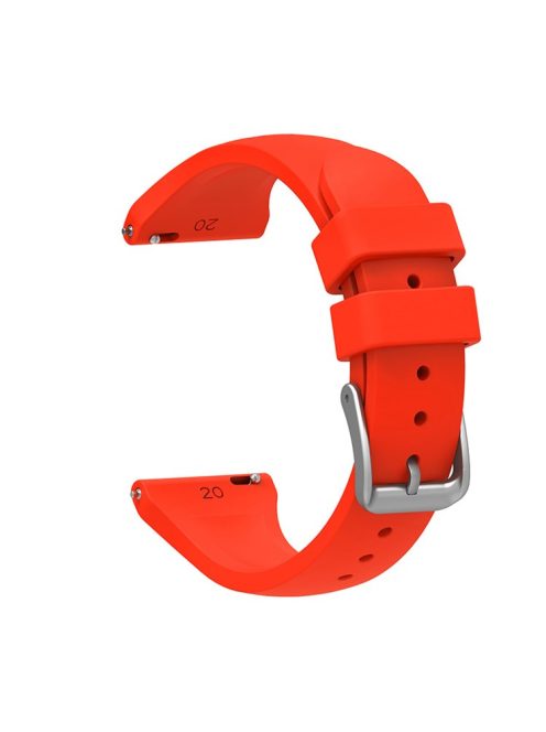 For Samsung Galaxy Watch3 41mm/Gear Sport/Huawei Watch 2 Silicone Watch Strap 20mm Quick Release Wrist Band with Buckle for Sports Watch - Red