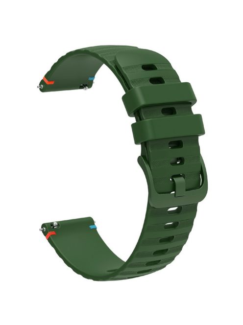 For Samsung Galaxy Watch3 45mm / Galaxy Watch 46mm / Huawei Watch GT 4 46mm Universal 22mm Silicone Watch Strap - Army Green