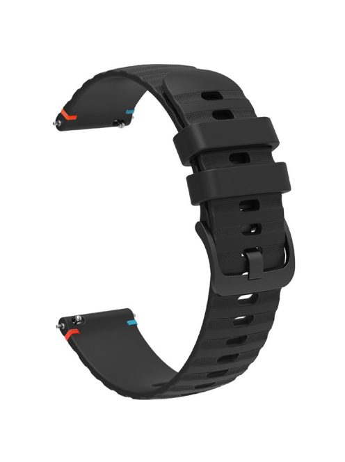 For Samsung Galaxy Watch3 45mm / Galaxy Watch 46mm / Huawei Watch GT 4 46mm Universal 22mm Silicone Watch Strap - Black