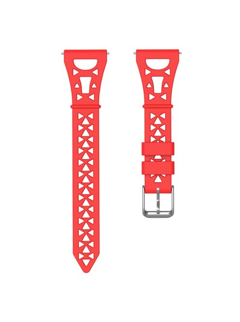 For Samsung Galaxy Watch3 45mm / Gear S3 / Huawei Watch GT 3 Pro Tower Design Silicone 22mm Wrist Band Watch Strap - Red