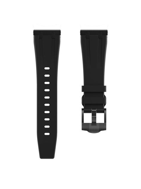 For Samsung Galaxy Watch3 45mm / Gear S3 Classic / Huawei Watch GT 4 46mm Silicone Watch Band 22mm Wrist Strap - Black