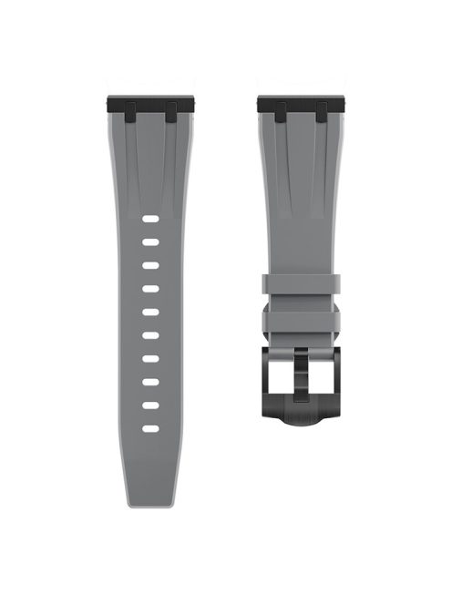 For Samsung Galaxy Watch3 45mm / Gear S3 Classic / Huawei Watch GT 4 46mm Silicone Watch Band 22mm Wrist Strap - Black / Grey