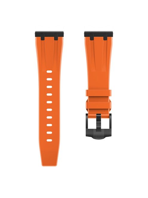 For Samsung Galaxy Watch3 45mm / Gear S3 Classic / Huawei Watch GT 4 46mm Silicone Watch Band 22mm Wrist Strap - Black / Orange