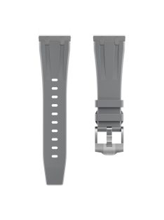   For Samsung Galaxy Watch3 45mm / Gear S3 Classic / Huawei Watch GT 4 46mm Silicone Watch Band 22mm Wrist Strap - Silver / Grey