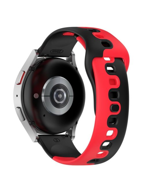 For Samsung Galaxy Watch3 45mm / Gear S3 Frontier / Huawei Watch GT 2e / Honor Magic Watch 2 Silicone Watch Strap 22mm Dual Color Watchband - Black / Red