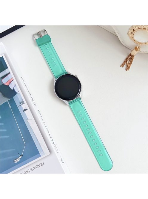 For Samsung Galaxy Watch3 45mm / Huawei Watch GT 4 46mm Band 22mm TPU Wrist Strap - Transparent Green