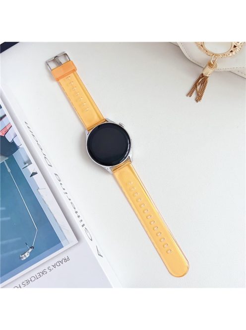 For Samsung Galaxy Watch3 45mm / Huawei Watch GT 4 46mm Band 22mm TPU Wrist Strap - Transparent Light Orange