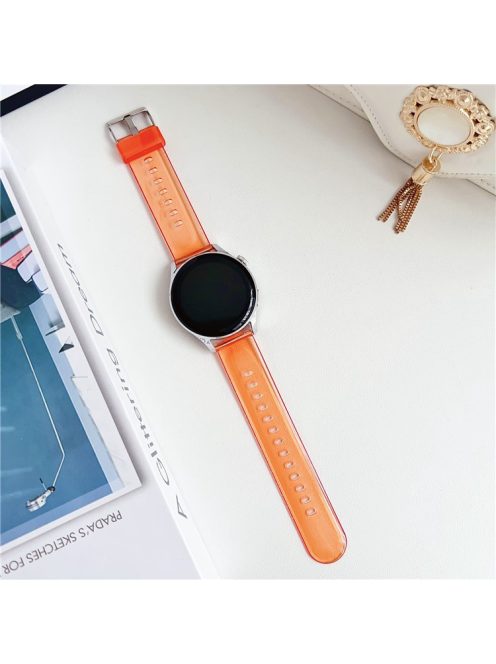 For Samsung Galaxy Watch3 45mm / Huawei Watch GT 4 46mm Band 22mm TPU Wrist Strap - Transparent Orange