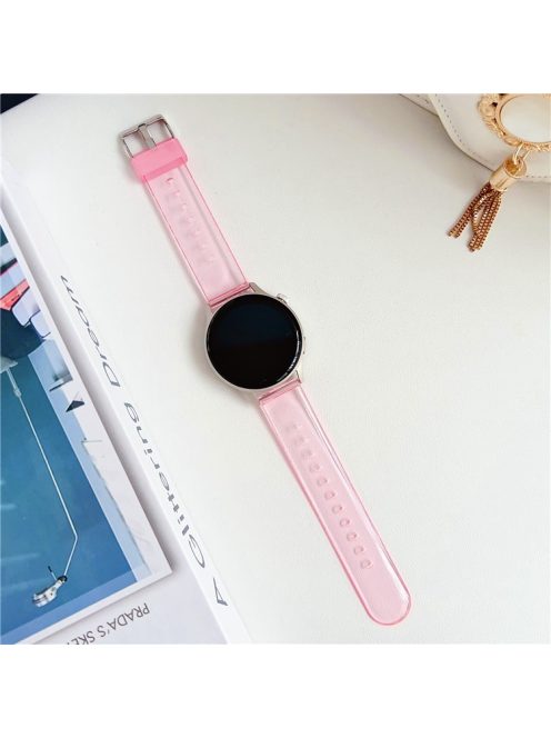 For Samsung Galaxy Watch3 45mm / Huawei Watch GT 4 46mm Band 22mm TPU Wrist Strap - Transparent Pink