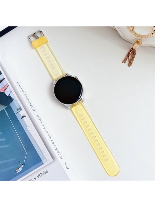 For Samsung Galaxy Watch3 45mm / Huawei Watch GT 4 46mm Band 22mm TPU Wrist Strap - Transparent Yellow