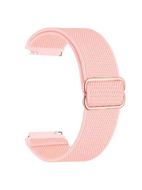 For Samsung Galaxy Watch3 45mm / Huawei Watch GT 4 46mm Nylon Watch Band 22mm Replacement Strap - Pink