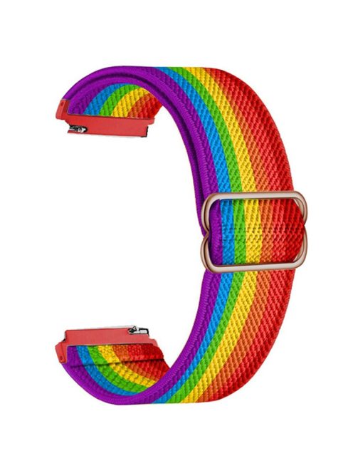 For Samsung Galaxy Watch3 45mm / Huawei Watch GT 4 46mm Nylon Watch Band 22mm Replacement Strap - Rainbow