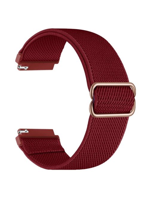 For Samsung Galaxy Watch3 45mm / Huawei Watch GT 4 46mm Nylon Watch Band 22mm Replacement Strap - Wine Red