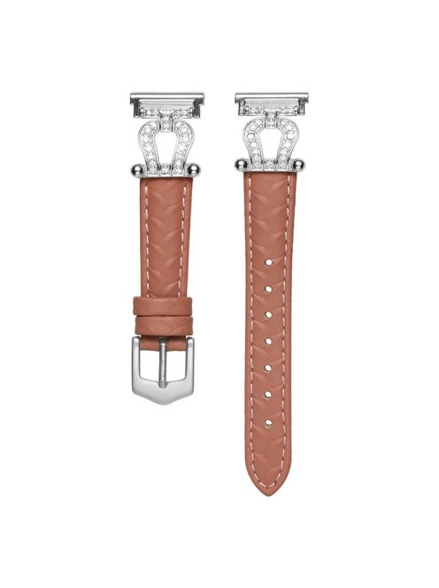 For Samsung Galaxy Watch3 45mm / Huawei Watch GT 4 46mm Watch Band 22mm Cowhide Leather Wrist Strap - Bean Pink / Silver Buckle