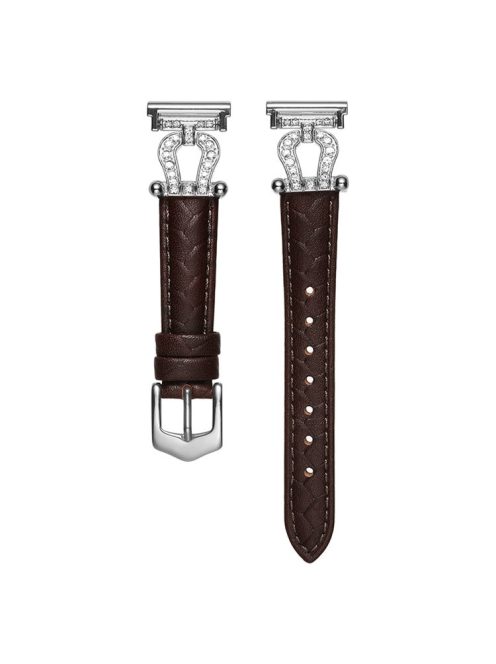 For Samsung Galaxy Watch3 45mm / Huawei Watch GT 4 46mm Watch Band 22mm Cowhide Leather Wrist Strap - Dark Brown / Silver Buckle