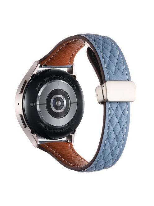 For Samsung Galaxy Watch3 45mm / Huawei Watch GT 4 46mm Watch Band 22mm Genuine Cow Leather Strap - Blue