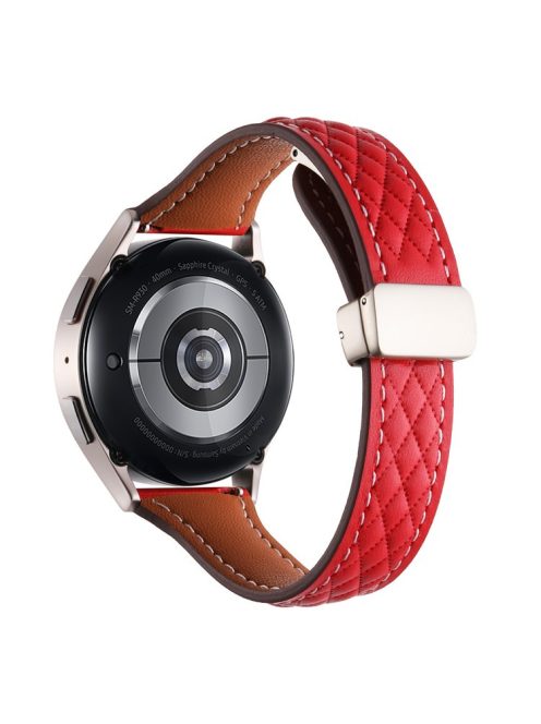 For Samsung Galaxy Watch3 45mm / Huawei Watch GT 4 46mm Watch Band 22mm Genuine Cow Leather Strap - Red