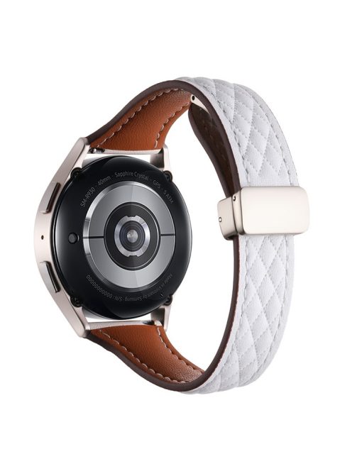 For Samsung Galaxy Watch3 45mm / Huawei Watch GT 4 46mm Watch Band 22mm Genuine Cow Leather Strap - White