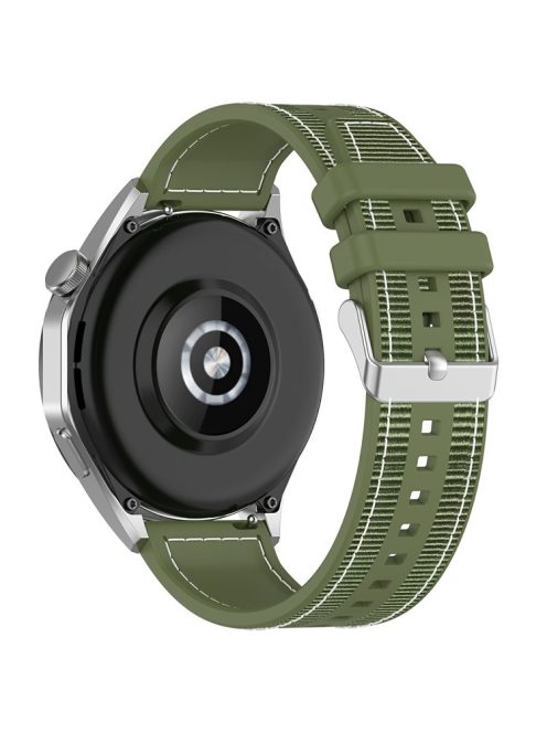 For Samsung Galaxy Watch3 45mm / Huawei Watch GT 4 46mm Watch Strap 22mm Silicone+Nylon Wrist Band - Green