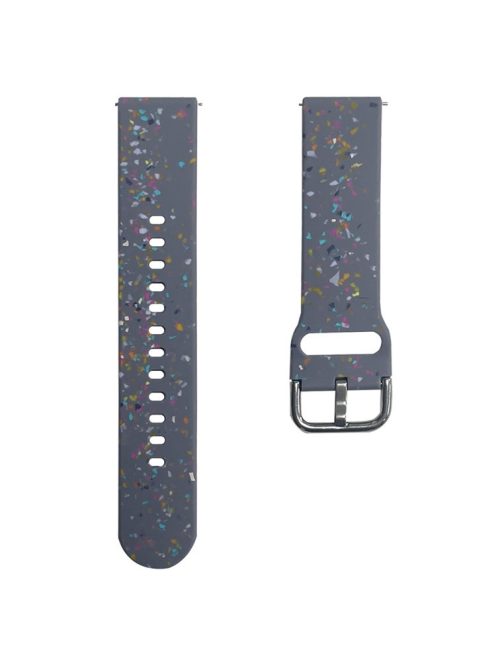 For Samsung Galaxy Watch3 45mm / Huawei Watch GT Watch Band 22mm Silicone Pattern Sport Strap - Blue Grey