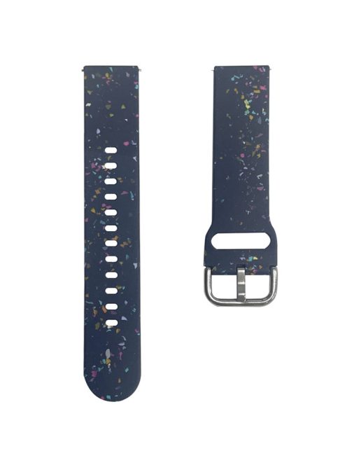 For Samsung Galaxy Watch3 45mm / Huawei Watch GT Watch Band 22mm Silicone Pattern Sport Strap - Dark Blue