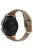 For Samsung Galaxy Watch7 44mm 40mm / Watch FE 40mm / Huawei Watch GT 3 42mm Genuine Cow Leather 20mm Watch Strap - Coffee+Rose Gold Buckle