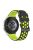 For Samsung, Huawei, Huami, Polar Universal Watch Band Silicone 20mm Watch Strap with Multi Round Holes - Black / Green