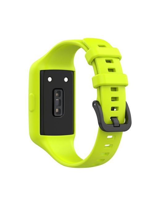 Integrated Soft Silicone Watchband Bracelet Wrist Strap Replacement for Huawei Band 6/Band 7/Honor Band 6 - Lime