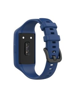   Integrated Soft Silicone Watchband Bracelet Wrist Strap Replacement for Huawei Band 6/Band 7/Honor Band 6 - Navy Blue