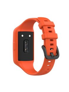   Integrated Soft Silicone Watchband Bracelet Wrist Strap Replacement for Huawei Band 6/Band 7/Honor Band 6 - Orange