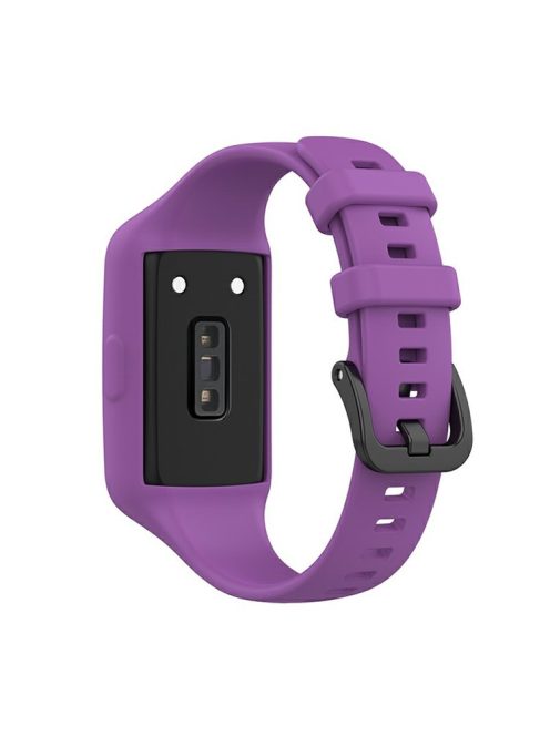 Integrated Soft Silicone Watchband Bracelet Wrist Strap Replacement for Huawei Band 6/Band 7Honor Band 6 - Dark Purple