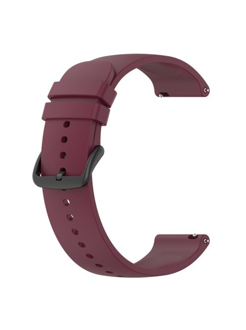 KALEBOL 20mm Silicone Strap for Huawei Watch GT 3 42mm / GT 3 Pro 43mm Round End Watch Band - Wine Red