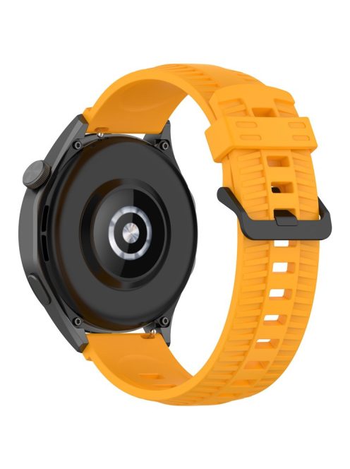 KALEBOL 20mm Watch Strap for Huawei Watch GT 3 42mm / GT 3 Pro 43mm Tire Texture Silicone Wrist Band - Yellow