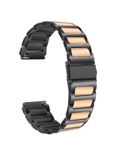   KALEBOL For Huawei Watch 4 / 4 Pro / GT 4 46mm Watch Strap 22mm Zinc Alloy Metal Band - Black+Rose Gold