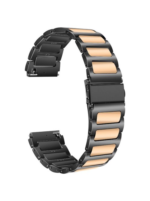 KALEBOL For Huawei Watch 4 / 4 Pro / GT 4 46mm Watch Strap 22mm Zinc Alloy Metal Band - Black+Rose Gold